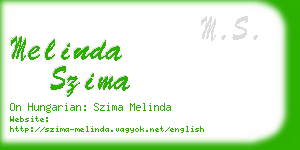 melinda szima business card